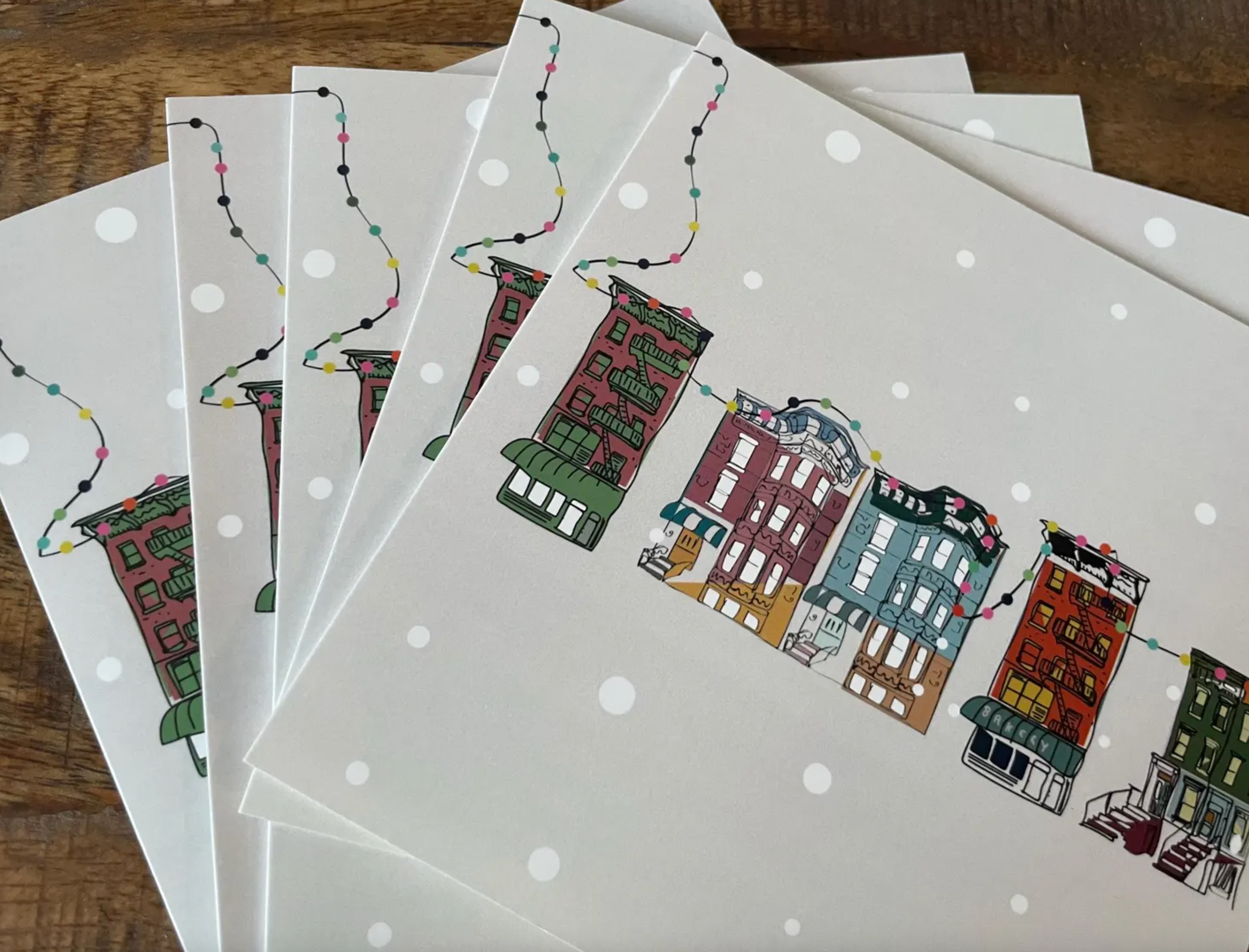 Christmas Buildings New York Greeting Cards Pack of 5